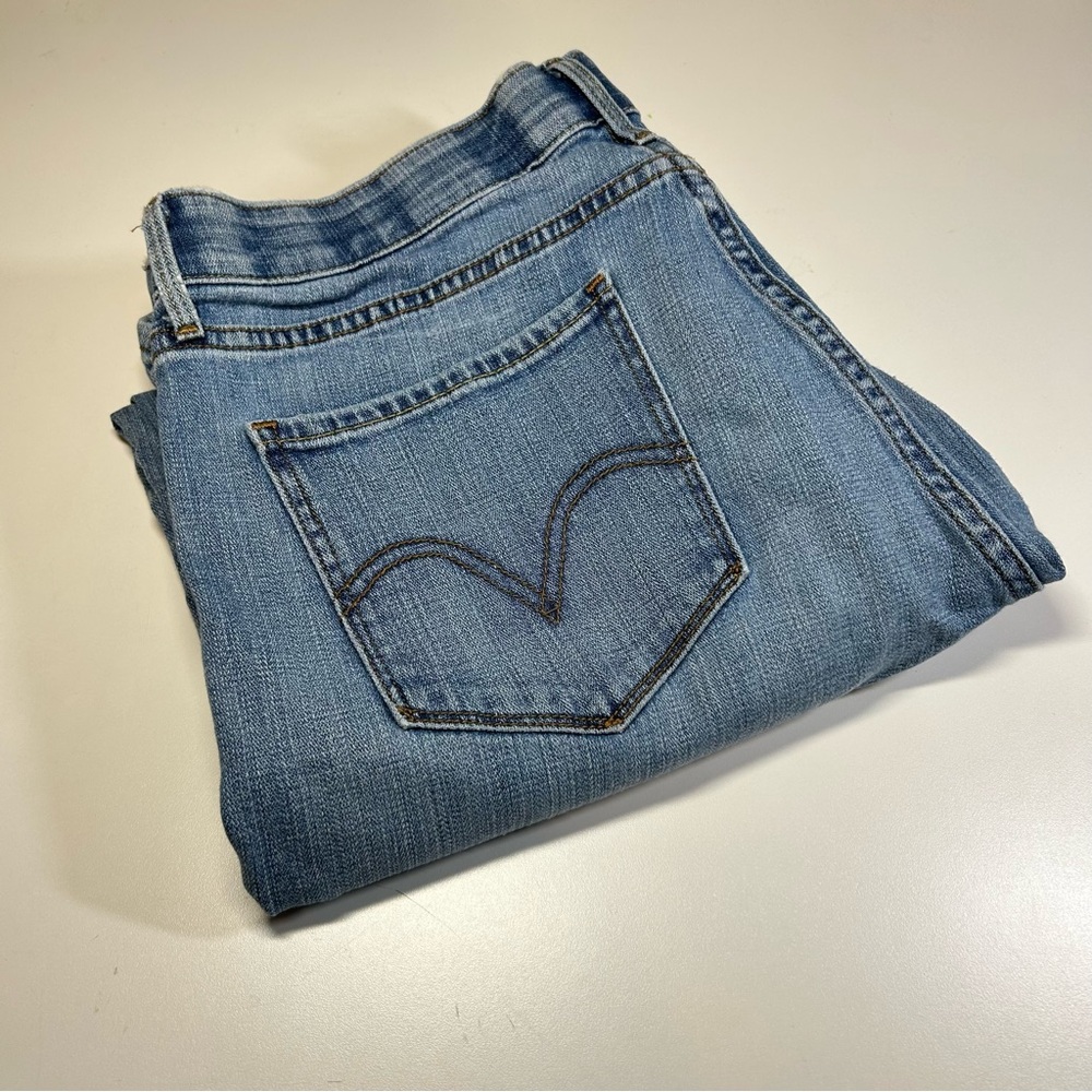Levi's 525 Perfect Waist Straight Leg Women's 14 S/C Light Blue Denim Jeans - Picture 13 of 13